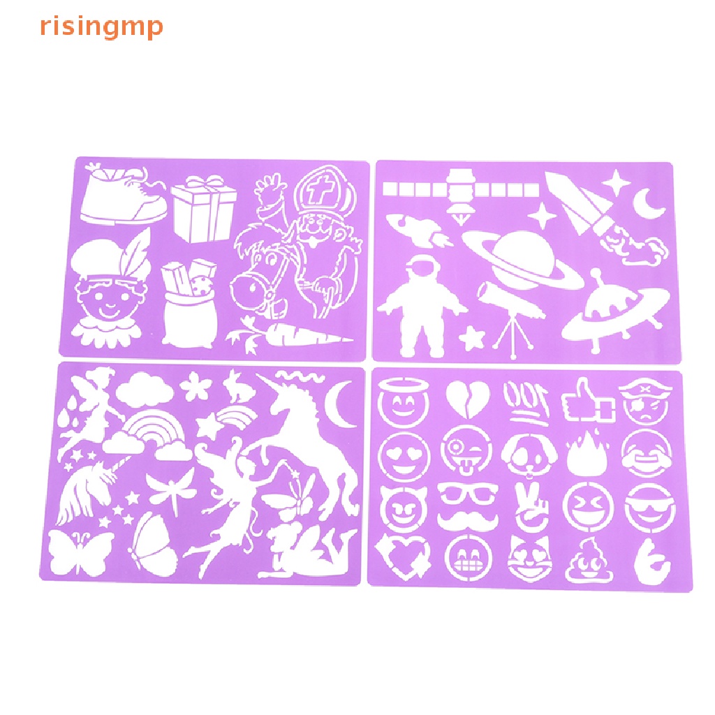 Set 20 Khuôn Vẽ DIY Bằng Nhựa Dành Cho Trẻ Em