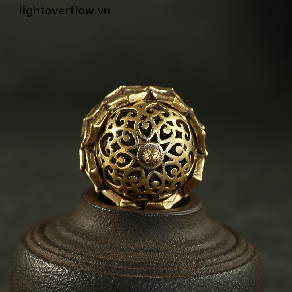 Đế Đốt Trầm Hương Bằng Đồng Thau Hình Hoa Sen Nhỏ Bỏ Túi Phong Cách Cổ Điển Kèm Nắp Đậy Tiện Dụng