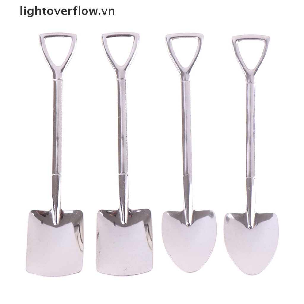 Bộ 4 Muỗng Cà Phê Bằng Thép Không Gỉ Phong Cách Retro