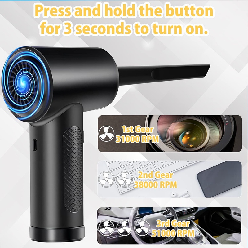 Máy Hút Bụi Không Khí Điện Tử 2 Trong 1 3 Tốc Độ 51000 RPM