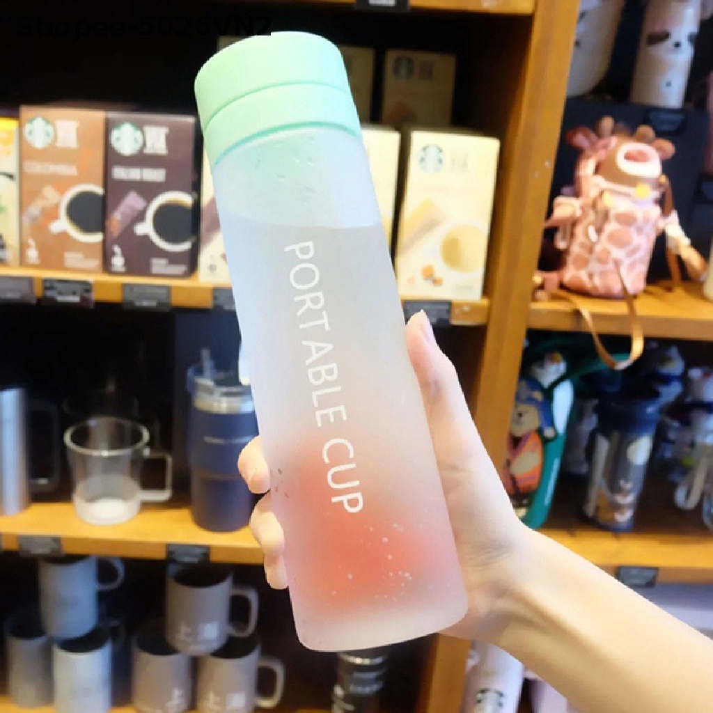 Bình Nước Thể Thao Bằng Nhựa Trong Suốt Dung Tích Lớn 600ml