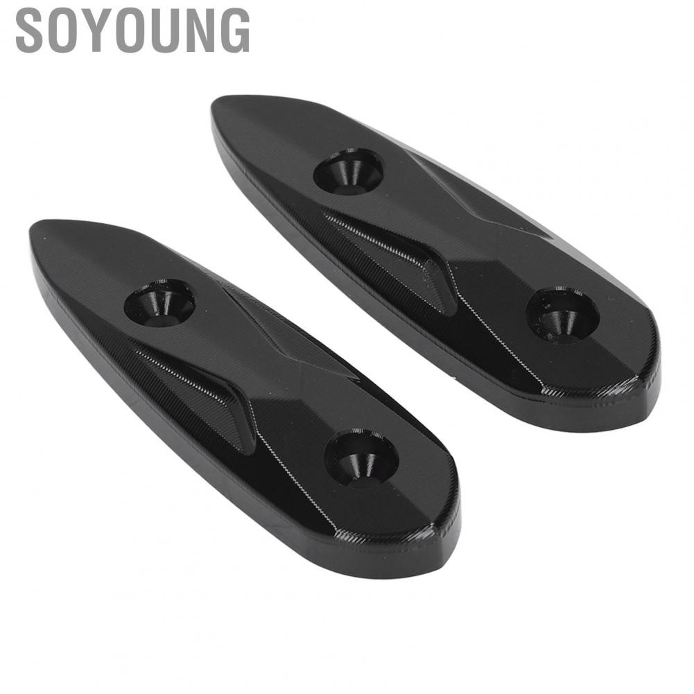 Soyoung Windscreen Hole Cover  105mm Aluminium Alloy Motorcycle Driven Mirror Black Easy To Install High Strength for Motorbike
