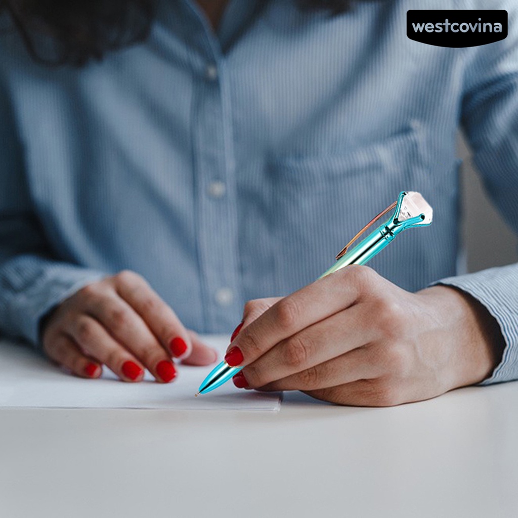 [COD]♪Set 8 Bút Viết Lõi Pha Lê Nhân Tạo Ngòi Xoay Không Đổi Màu Chính Xác