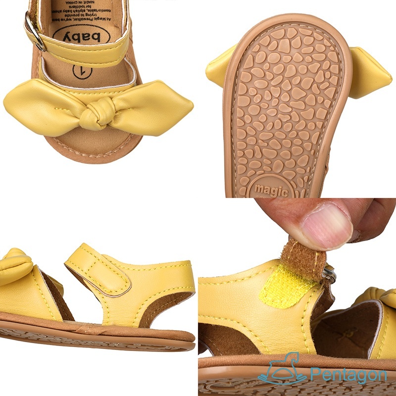 Xăng đan Đế Mềm Chống Trượt Đính Nơ Thời Trang Mùa Hè Cho Bé Gái