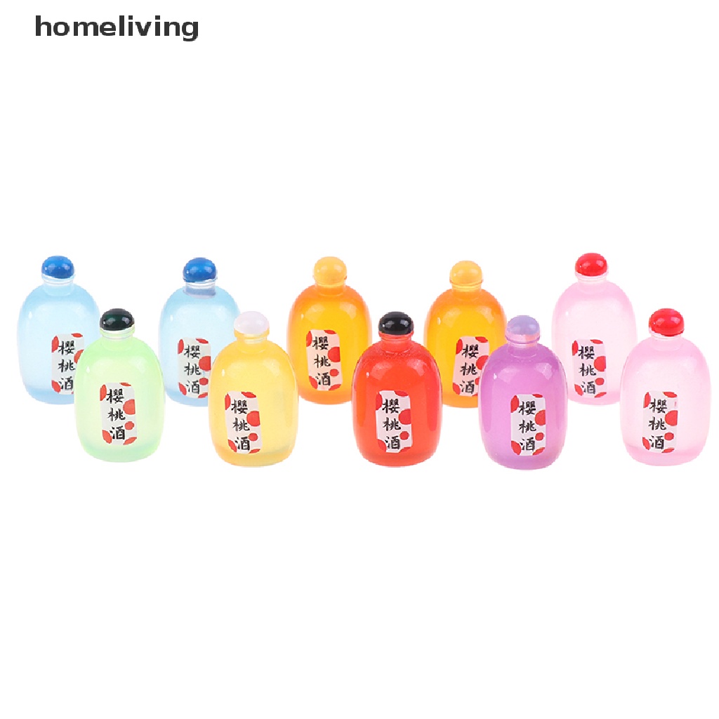 Set 10 Bình Rượu Mini Tỉ Lệ 1: 12 Dùng Để Trang Trí Nhà Búp Bê
