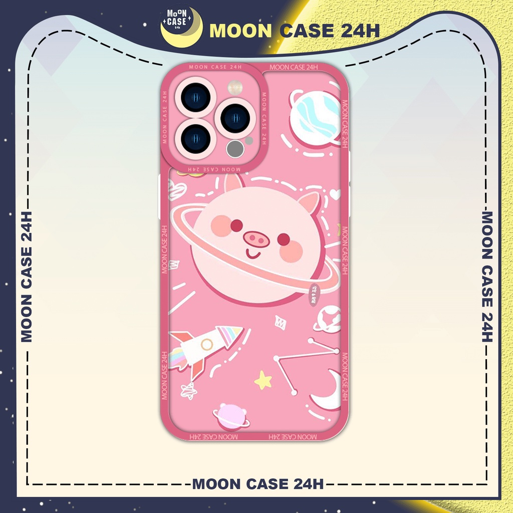 Ốp lưng iphone MOON CASE 24H Họa Tiết Hành Tinh Heo ip 8/x/xs/xsmax/11/12/13/14pro/plus/promax