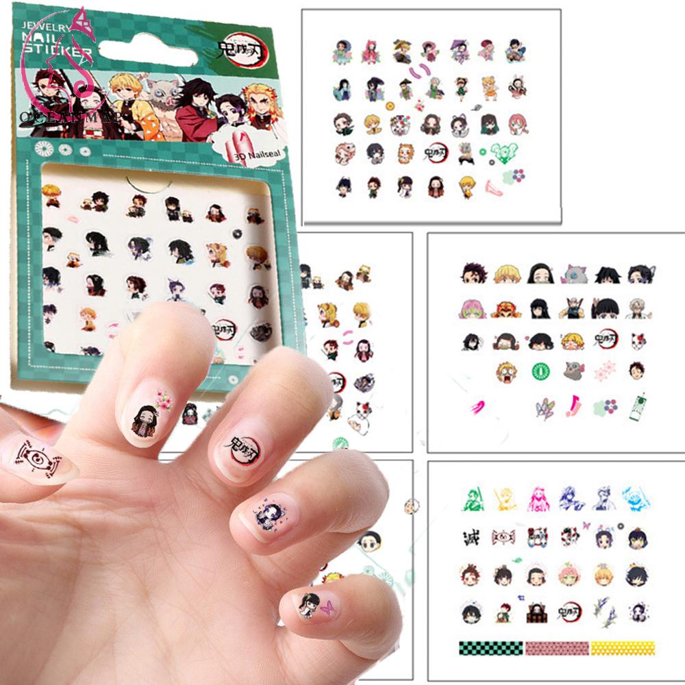 [Hàng mới về] Hình dán trang trí móng tay họa tiết hoạt hình Demon Slayer dễ thương