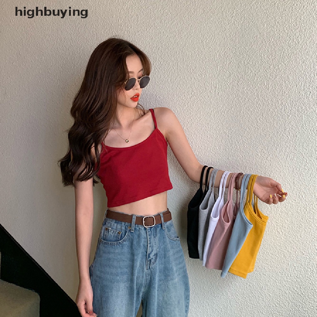 Hbvn Belle Áo Crop Top Không Tay Màu Trơn Gợi Cảm Đi Câu Lạc Bộ Đường Phố Cao Cấp Dành Cho Nữ