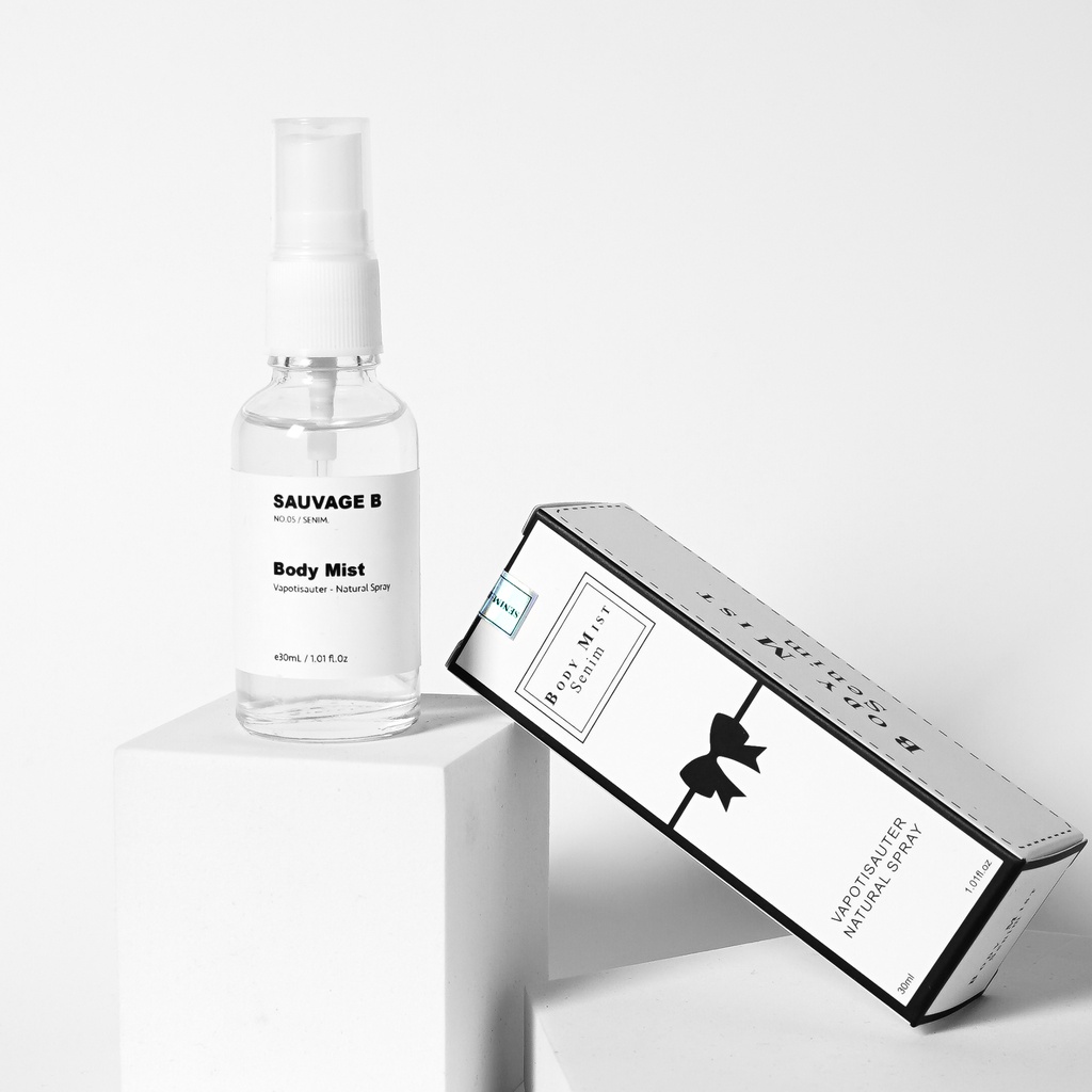 Body mist nam nữ hương nước hoa Sauvage B, xịt thơm body mist mini hương thơm sang trọng 30mL