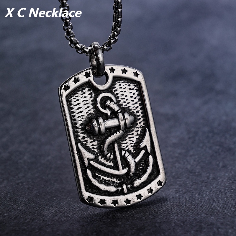 Vòng cổ Bạc Mặt Hình Mỏ Neo Phong Cách Hip Hop Punk Cổ Điển Làm Quà Tặng Lễ Hội Cho Nam Và Nữ