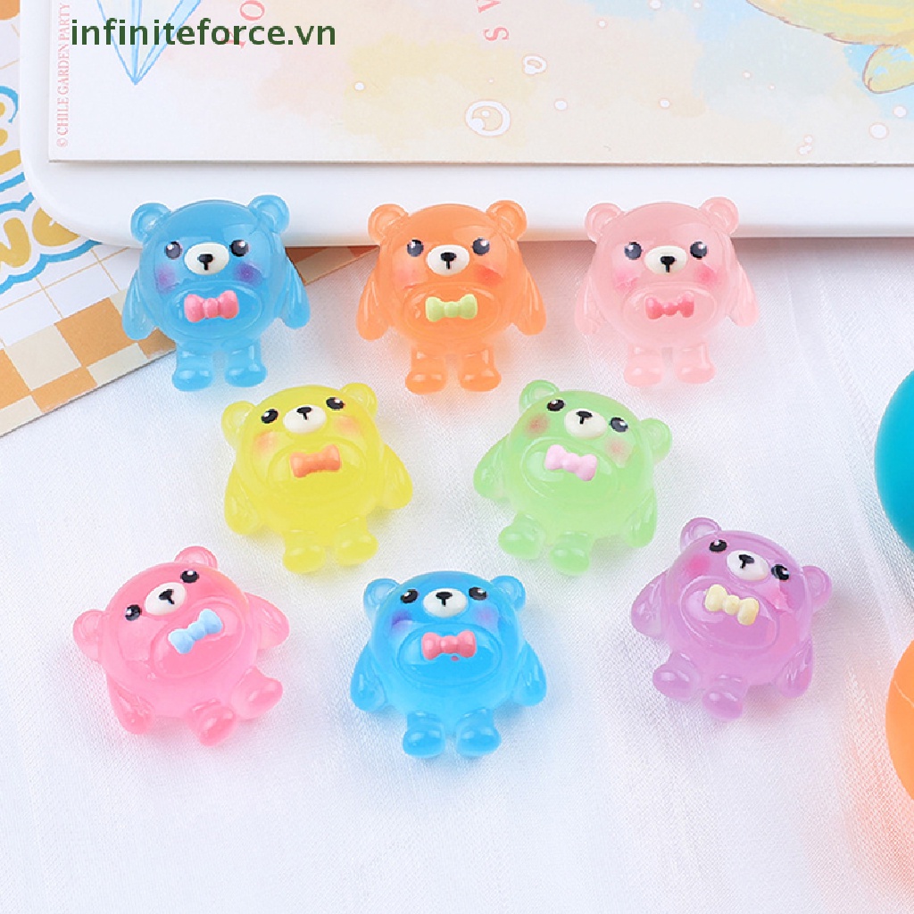 Bộ 5 Tượng Gấu Phát Sáng Trang Trí Tiểu Cảnh