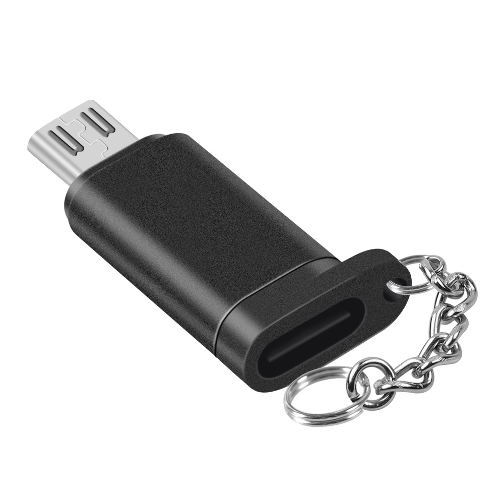 Dây Móc Khóa Kim Loại Chuyển Đổi Cổng Micro USB TYPE C Sang Cổng OTG Cho Điện Thoại Android Laptop