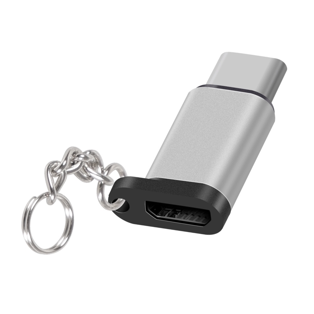 Dây Móc Khóa Kim Loại Sạc Nhanh PD TYPE C Đầu Cắm Sang Cổng Micro USB OTG Cho Điện Thoại Android Laptop