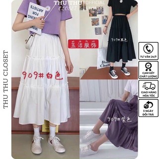 Chân váy maxi siêu đẹp. 3 màu trắng, đen, tím cẩm