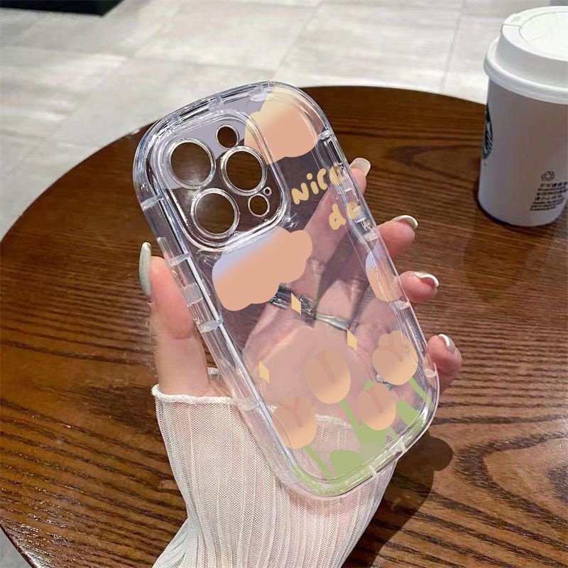 ✅Ốp Điện Thoại Mềm Trong Suốt Chống Sốc Hình Hoa Tulip Cho Iphone Promax 14 / Caiyun 12118pxs 7 xr13