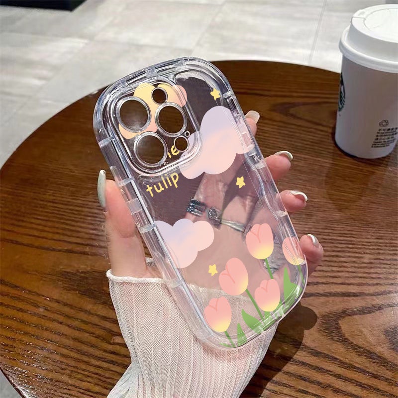 ✅Ốp Điện Thoại Dẻo Trong Suốt Họa Tiết Hoa Tulip Chống Sốc Cho iPhone14xr7 / Dream / 13xs11 8p Promax / 12