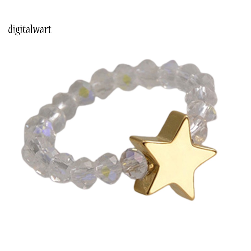 Kỹ Thuật Số| Nhẫn Hình Trái Tim Ngôi Sao Đính Hạt Trắng Đen Thời Trang Thanh Lịch Làm Quà Tặng Kỷ Niệm Cho Bạn