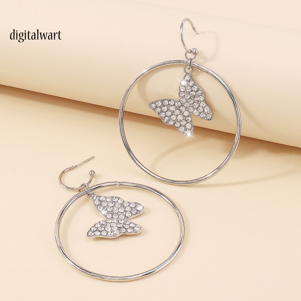 Kỹ Thuật Số| 1 Đôi Bông Tai Hình Học Lớn Dát Đá Lấp Lánh Thời Trang Dự Tiệc Cho Nữ