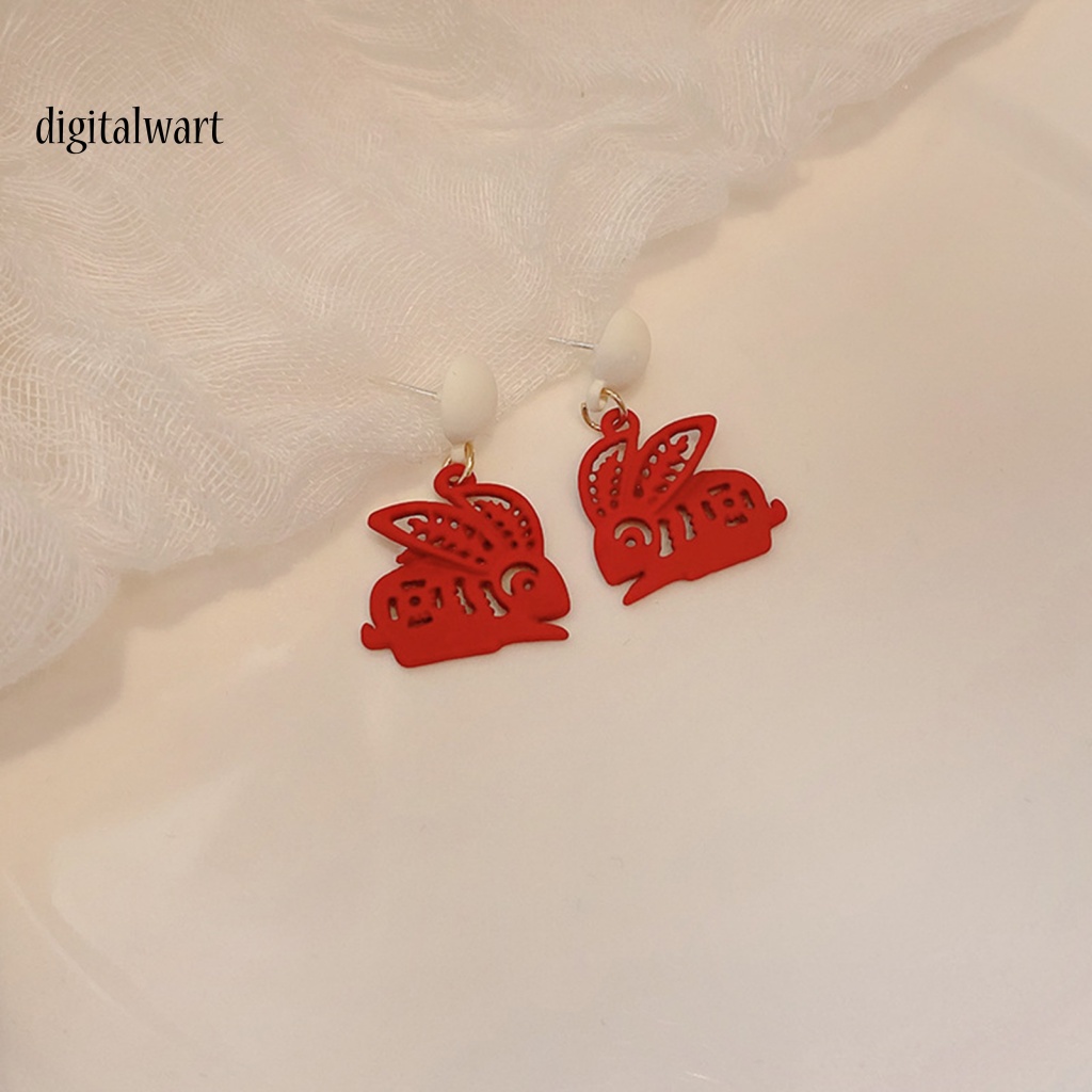 Kỹ Thuật Số| 1 Đôi Bông Tai Hình Thỏ Đính Ngọc Trai Giả Lãng Mạn Phong Cách Trung Hoa