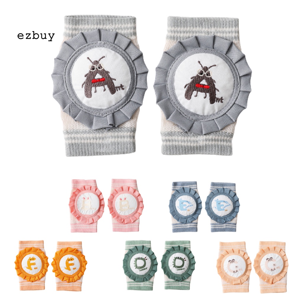 1 Cặp Đệm Bảo Vệ Đầu Gối Chống Ngã Thoáng Khí In Họa Tiết Hoạt Hình Cho Bé Sơ Sinh