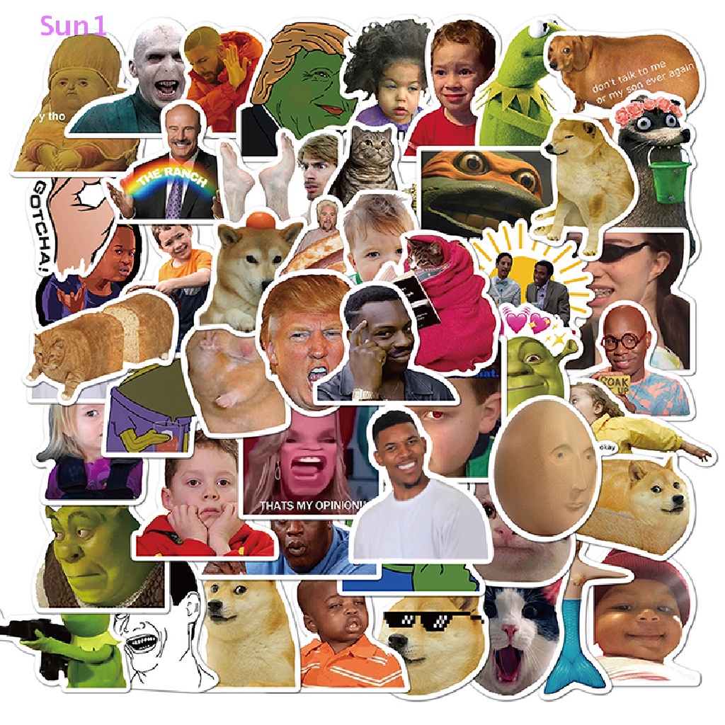 Set 50 Miếng Dán Chống Nước Hình Biểu Tượng Cảm Xúc Ngộ Nghĩnh