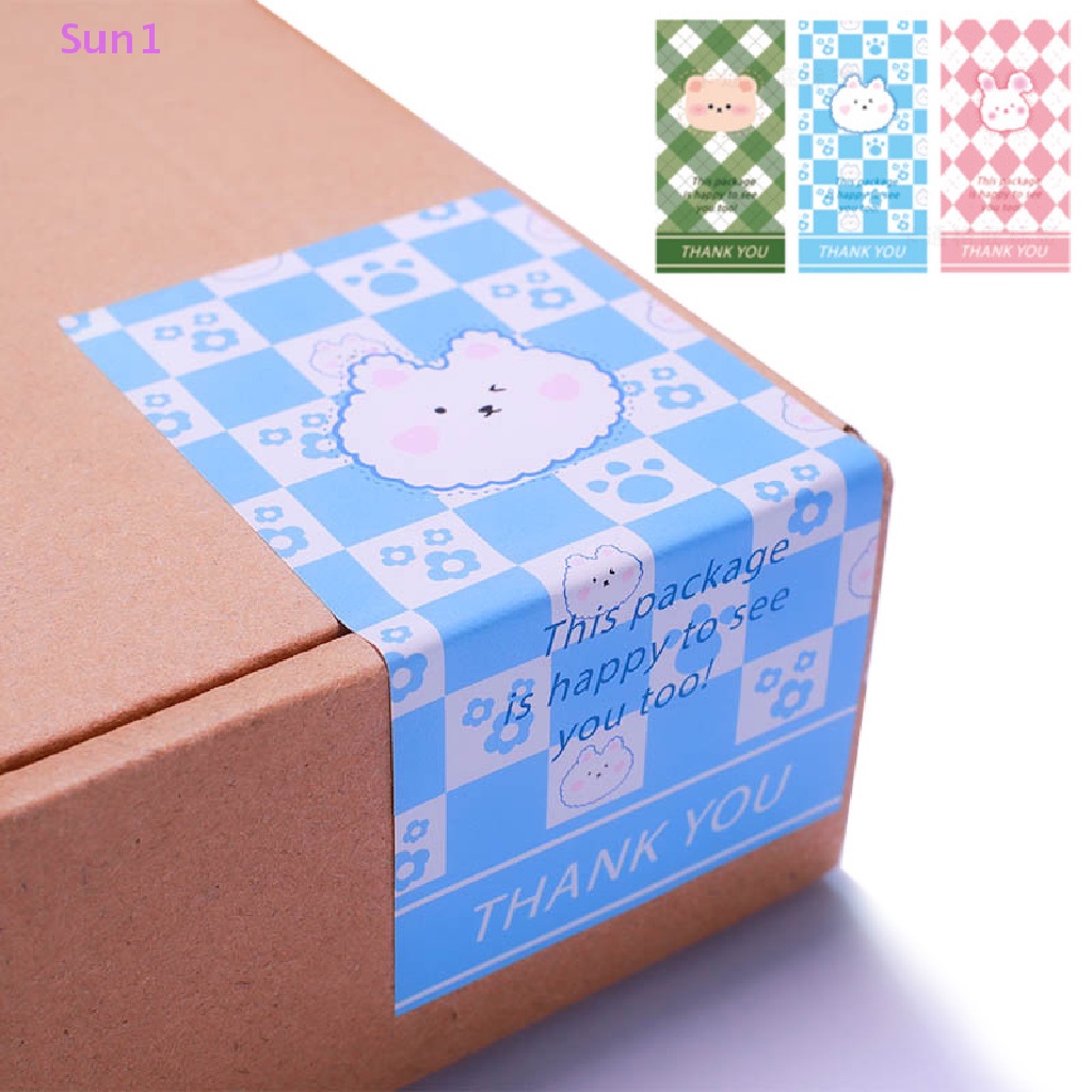 Set 50 Sticker Dán Hình Chữ Nhật Họa Tiết Động Vật Dễ Thương 10CM * 5CM