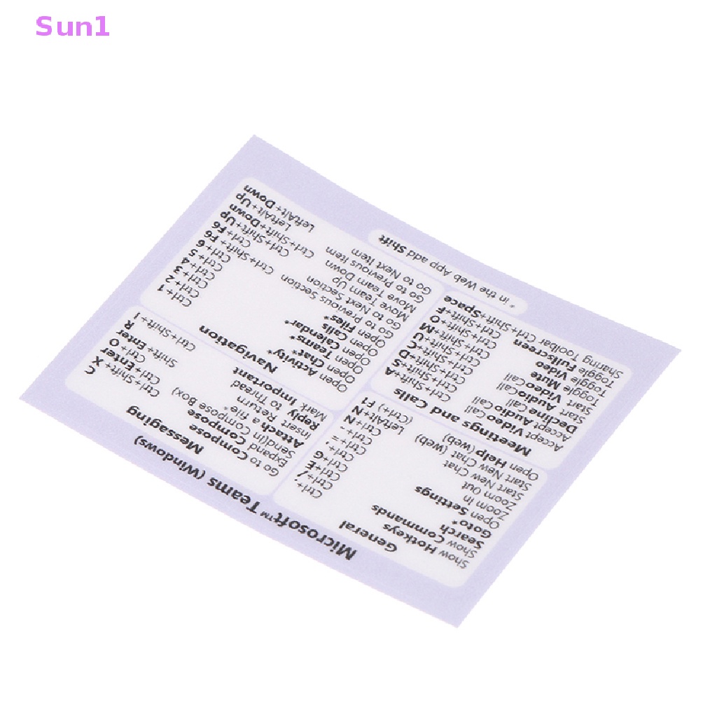 Sun1 > MS Teams (Dành Cho PC + Web) Miếng Dán Bàn Phím Tắt Tạm Thời Tốt