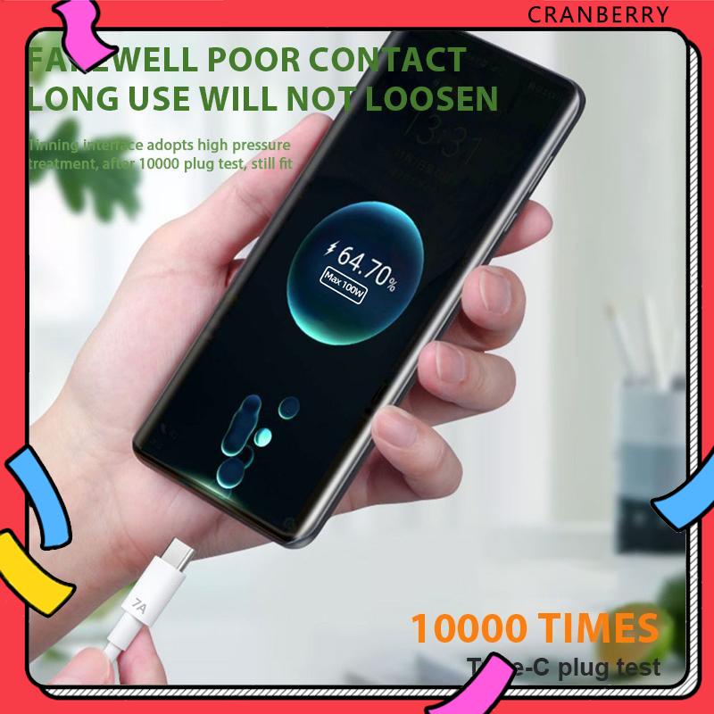 Dây Cáp Sạc Nhanh USB 7A 100W Type C Cho Huawei Mate 40 30 Xiaomi Samsung-CY