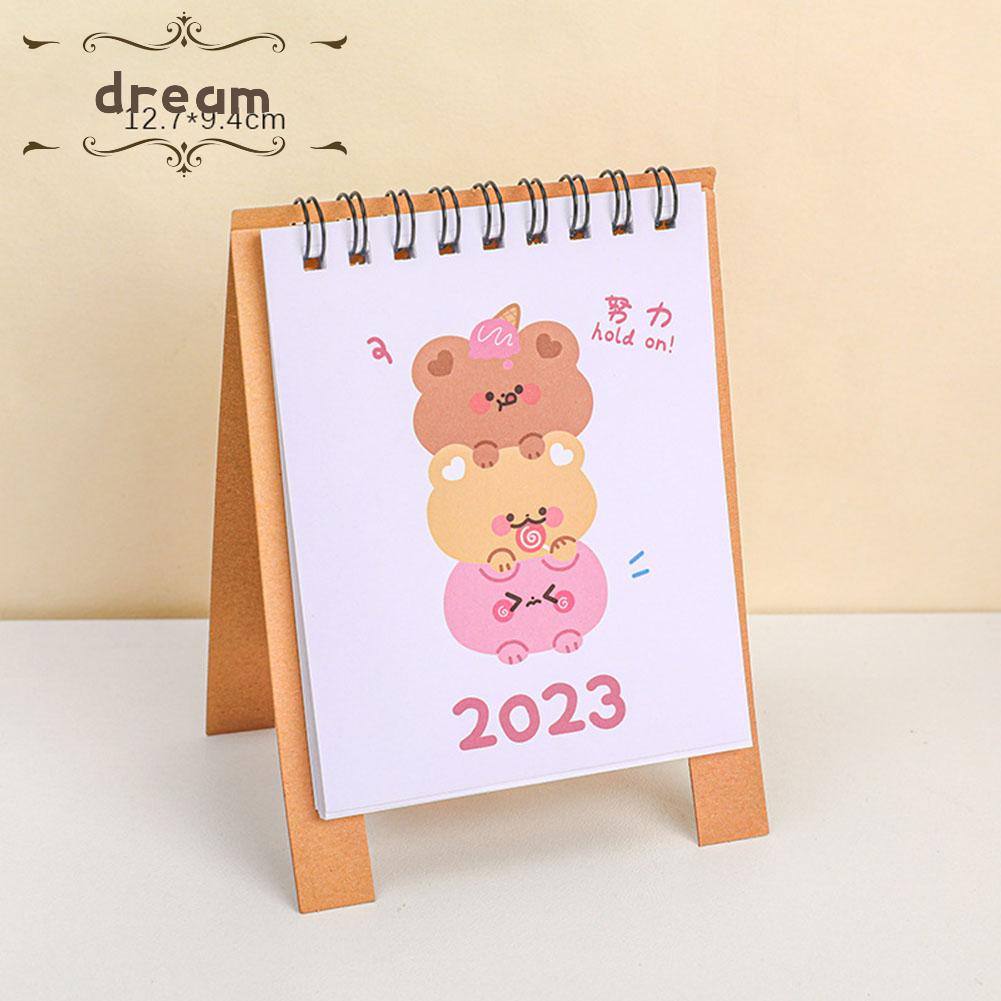【DREAMLIFE】Memo Calendar Calendar Mini Calendar 2023 Daily Weekly Schedule Desk Calendar