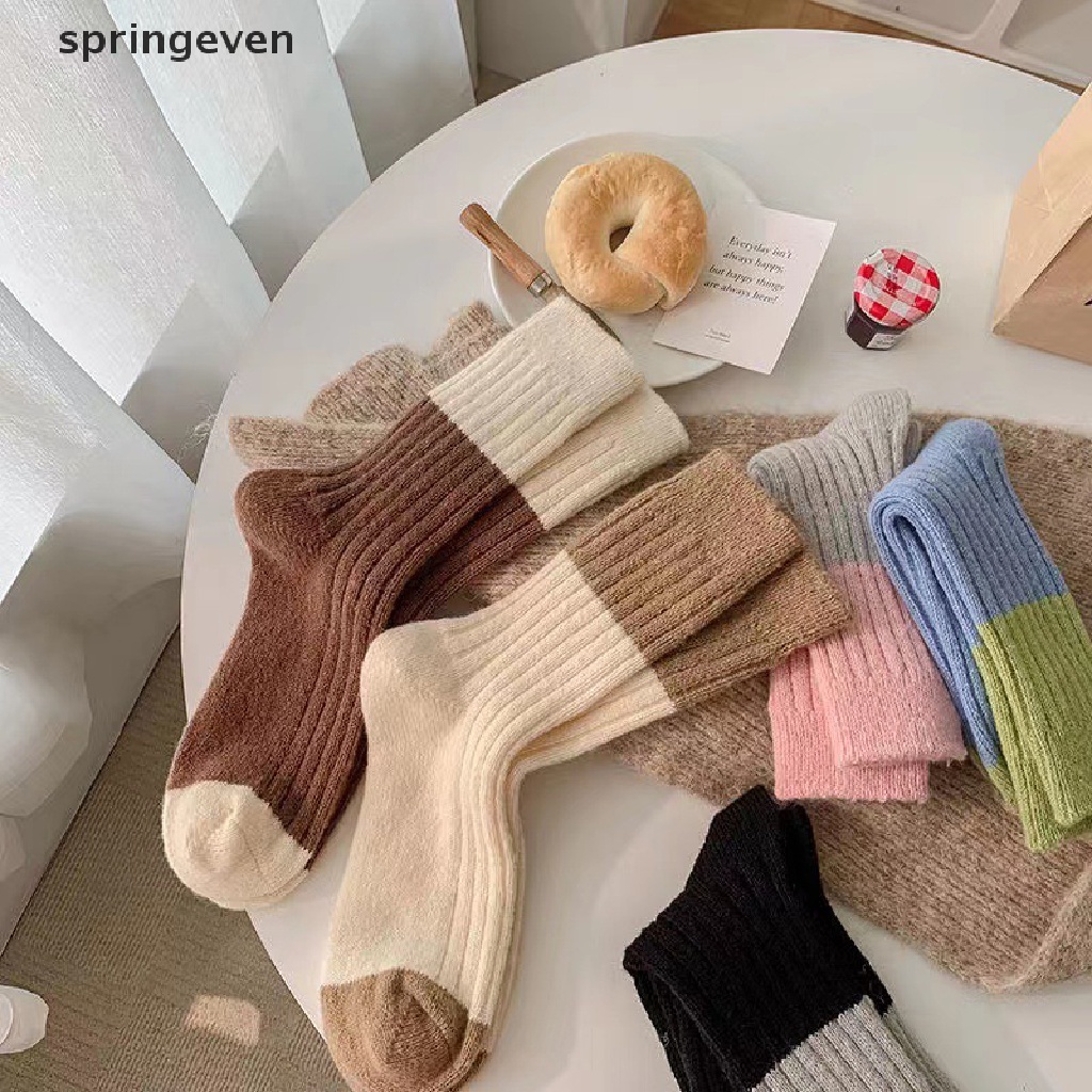 Vớ Lông Thỏ Dày Dặn Giữ Ấm Mùa Đông Màu Xám Hồng Phù Hợp Với Tất Cơ Bản Dành Cho Nữ
