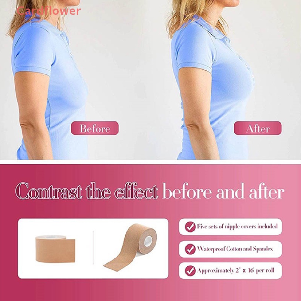&lt;Cardflower&gt; Boob Tape Women Breast Nipple Covers Push Up Bra Body Invisible Breast Lift New