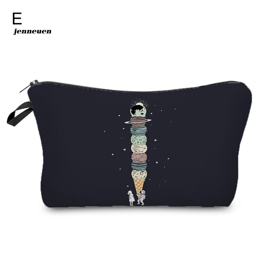 Ví Đựng Tiền Xu / Mỹ Phẩm Sức Chứa Lớn Họa Tiết Phi Hành Gia Hoạt Hình Tinh Tế Thời Trang