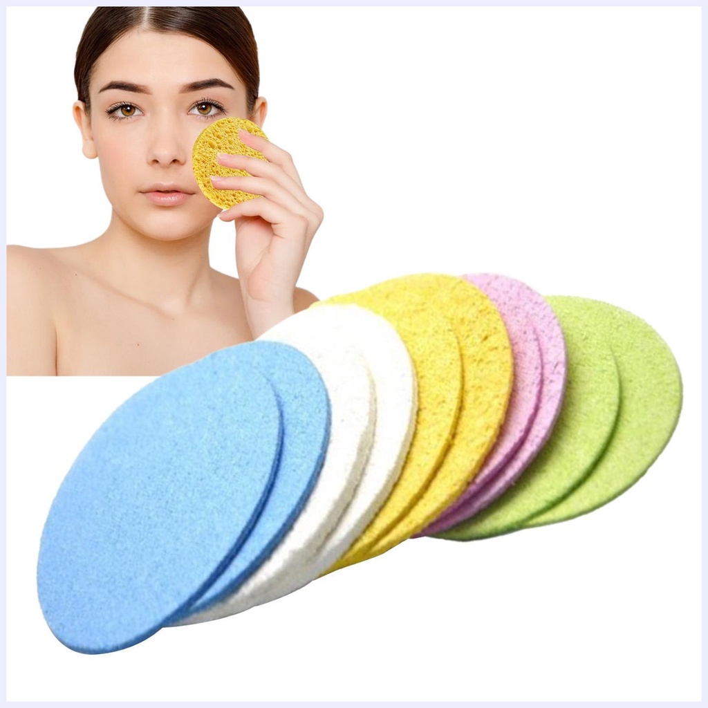 Bọt biển rửa mặt Bông bột gỗ Bông bọt biển rửa mặt Máy chà mặt 10 lần Mỹ phẩm thiên nhiên Spa Bọt biển để làm sạch da mặt Massage