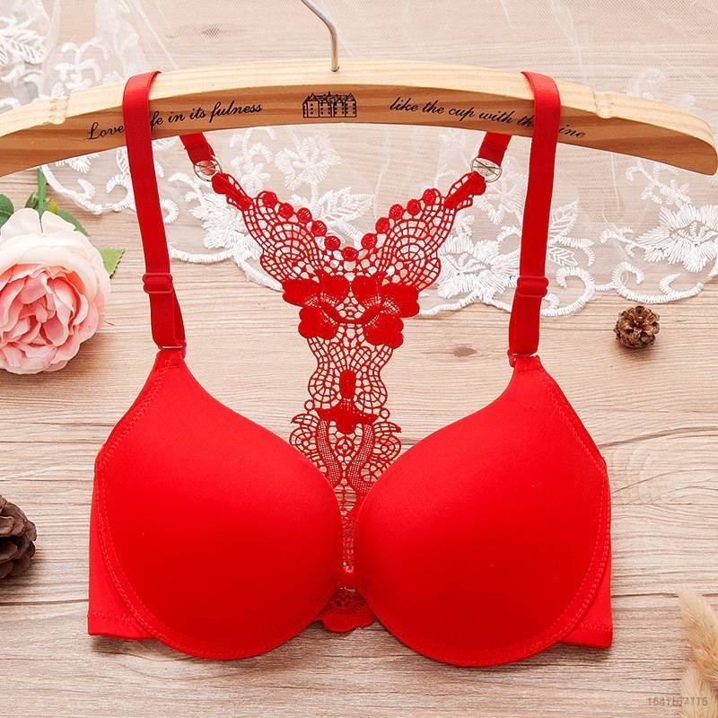Si Áo Ngực Khóa Trước Kiểu Chữ Y Phối Ren Bóng Gợi Cảm Đẹp Mắt Có Thể Điều Chỉnh Cho Nữ