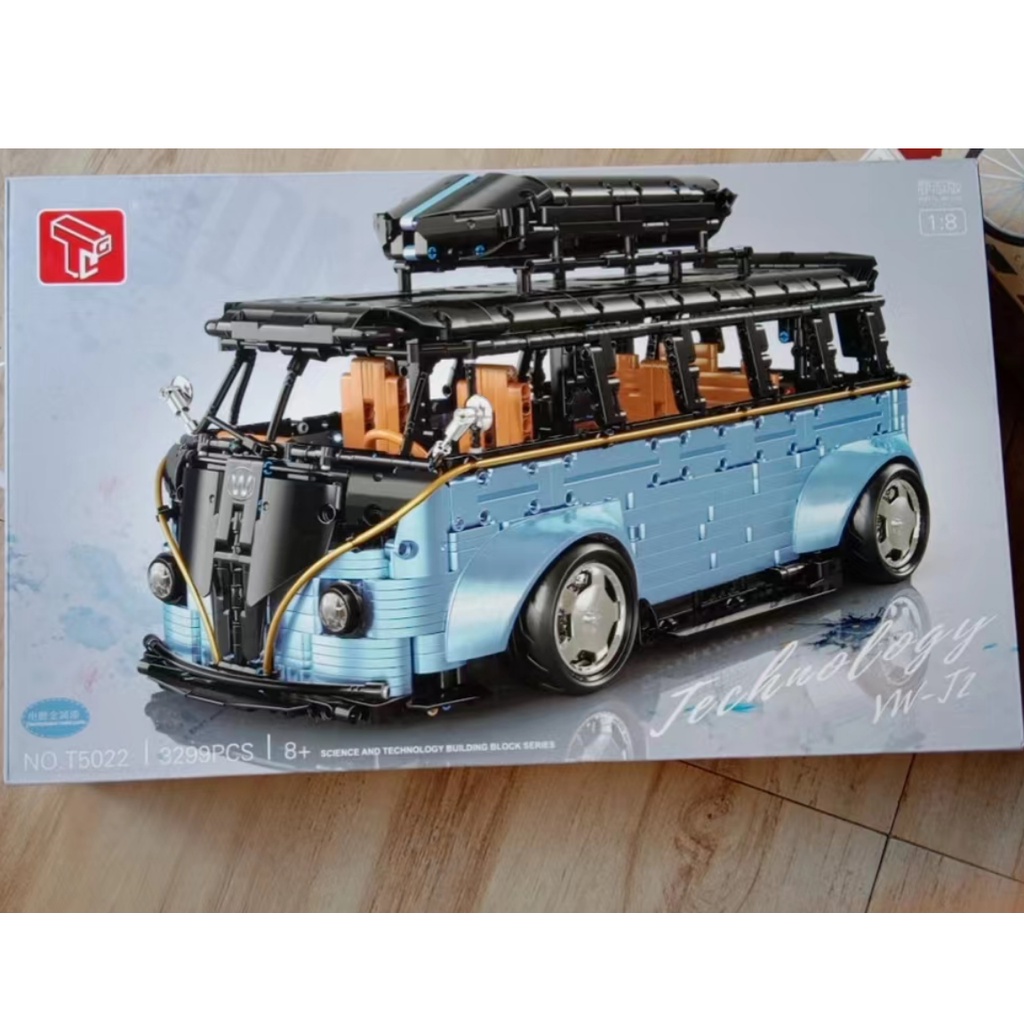 Đồ chơi lắp ráp mô hình siêu xe Xe Du Lịch Technic Hàng Mạ Bạc T5022A  T1 Bus Camper Van Car
