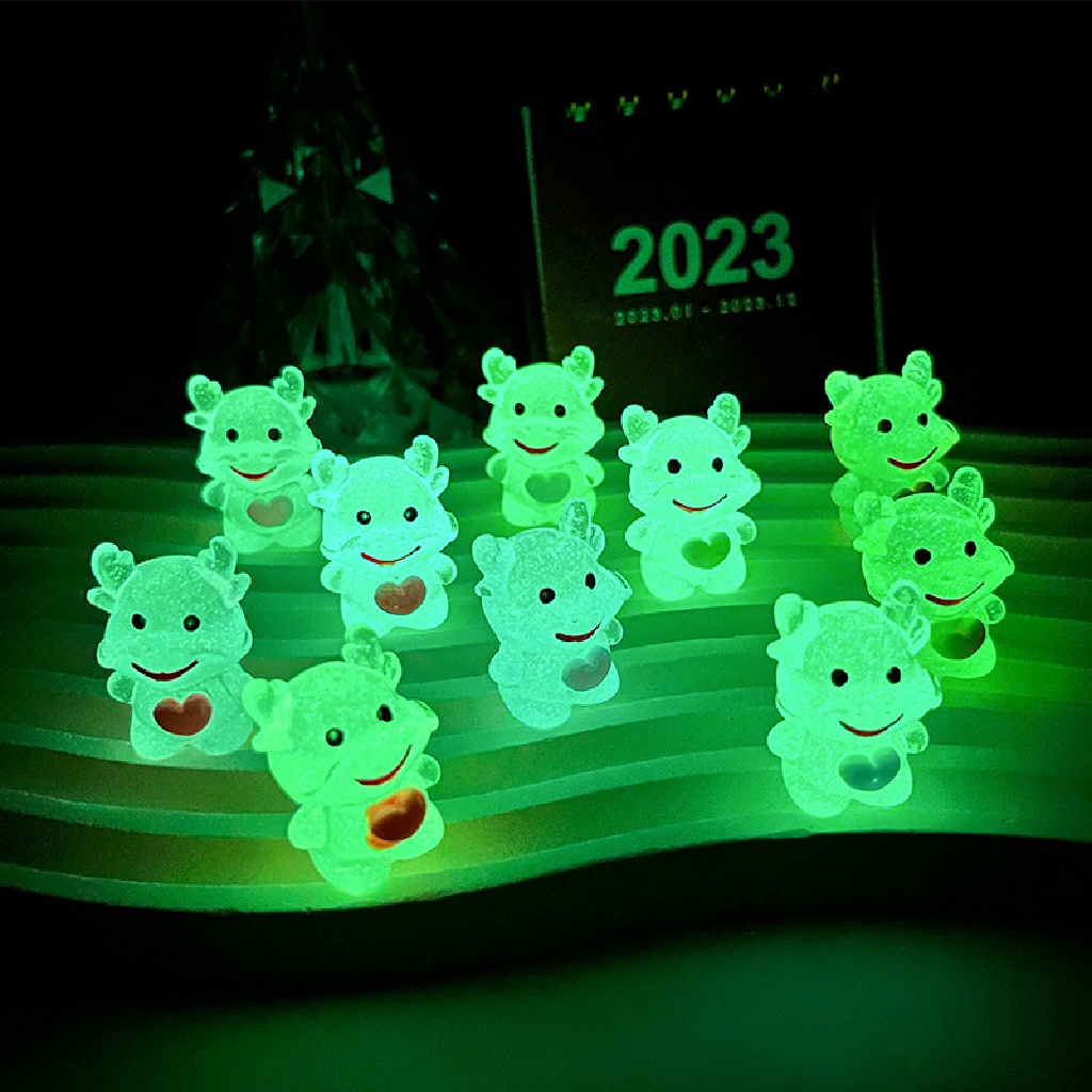 Set 2 Tượng Rồng VASTJI Dạ Quang Mini Bằng Nhựa Resin Trang Trí Xe Hơi