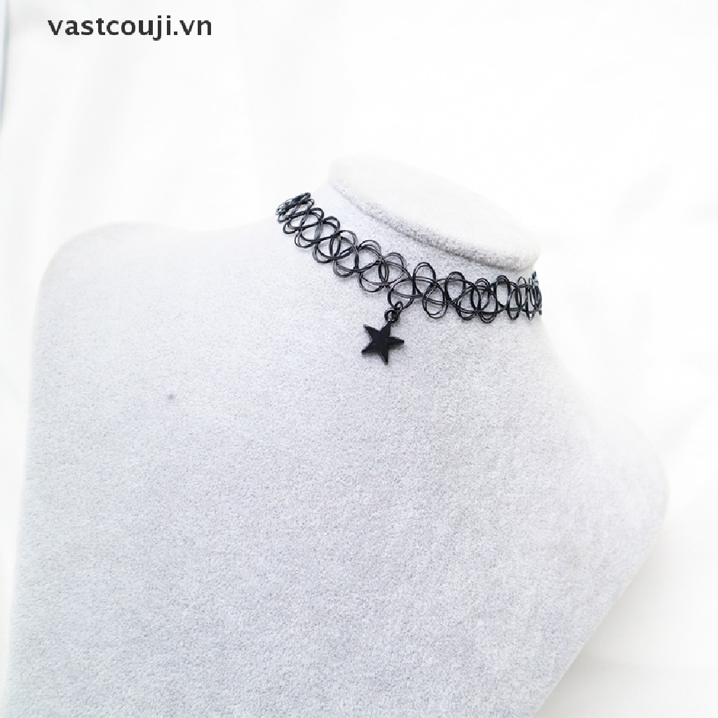 Vòng Cổ Choker Màu Đen Mặt Hình Ngôi Sao Thời Trang Cho Nữ
