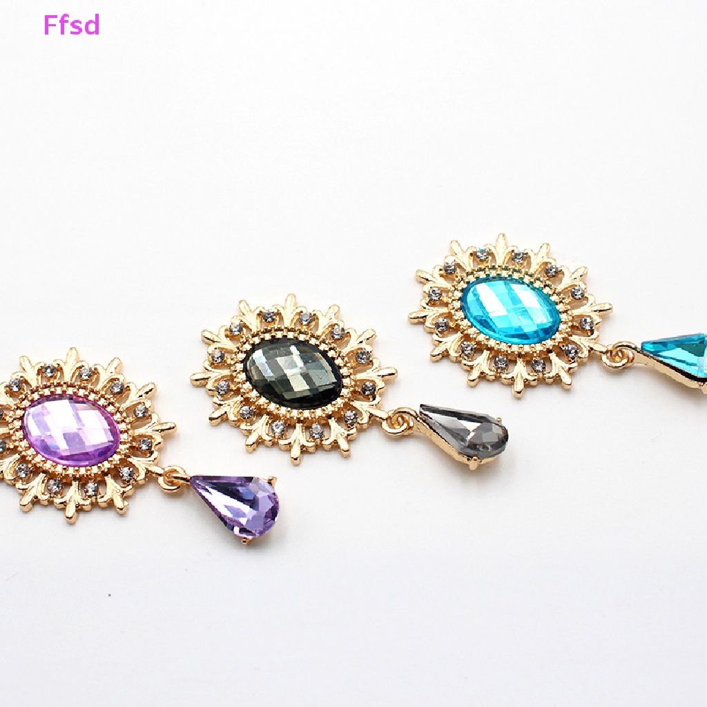 Nút Thắt Nơ / Trang Trí Quần Áo Bằng Ren Đính Đá Pha Lê Hình Oval Kích Thước 47 * 25mm diy