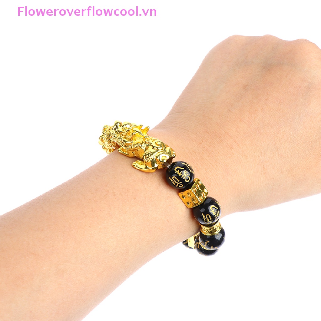 Vòng Tay Hạt Đá Obsidian Màu Đen Mang Lại May Mắn