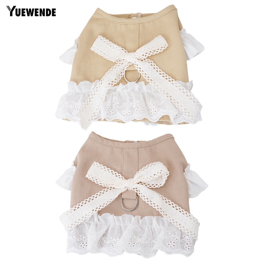 Yue.z Trang Phục Họa Tiết Hoa Viền Ren Trắng Cỡ Nhỏ Vừa Nhỏ Cho Thú Cưng