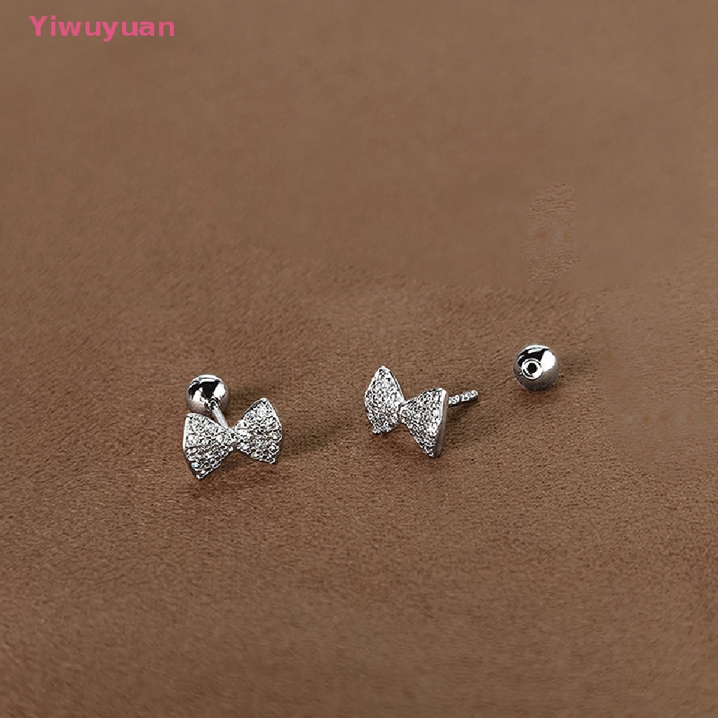 1 Đôi Khuyên Tai Hình Nơ Đính Đá Zircon Thời Trang Cho Nữ