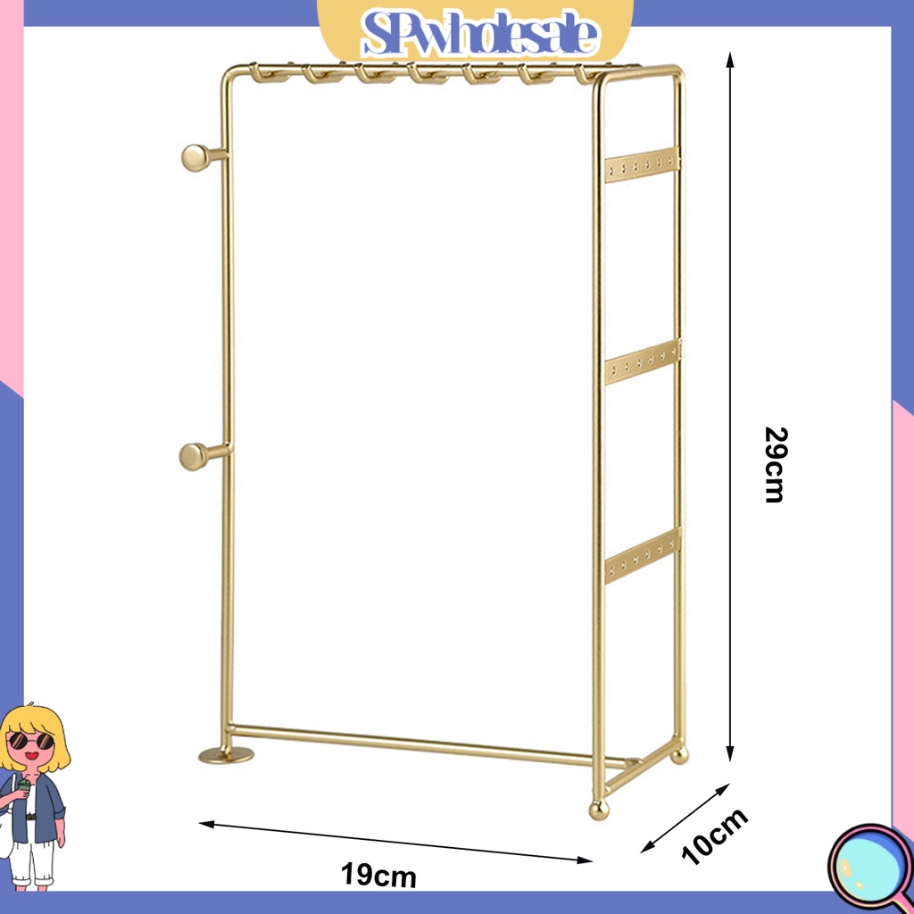 <SPwholesale> Giá Đỡ Trưng Bày Trang Sức Bằng Kim Loại Nhiều Móc Màu Vàng / Đen