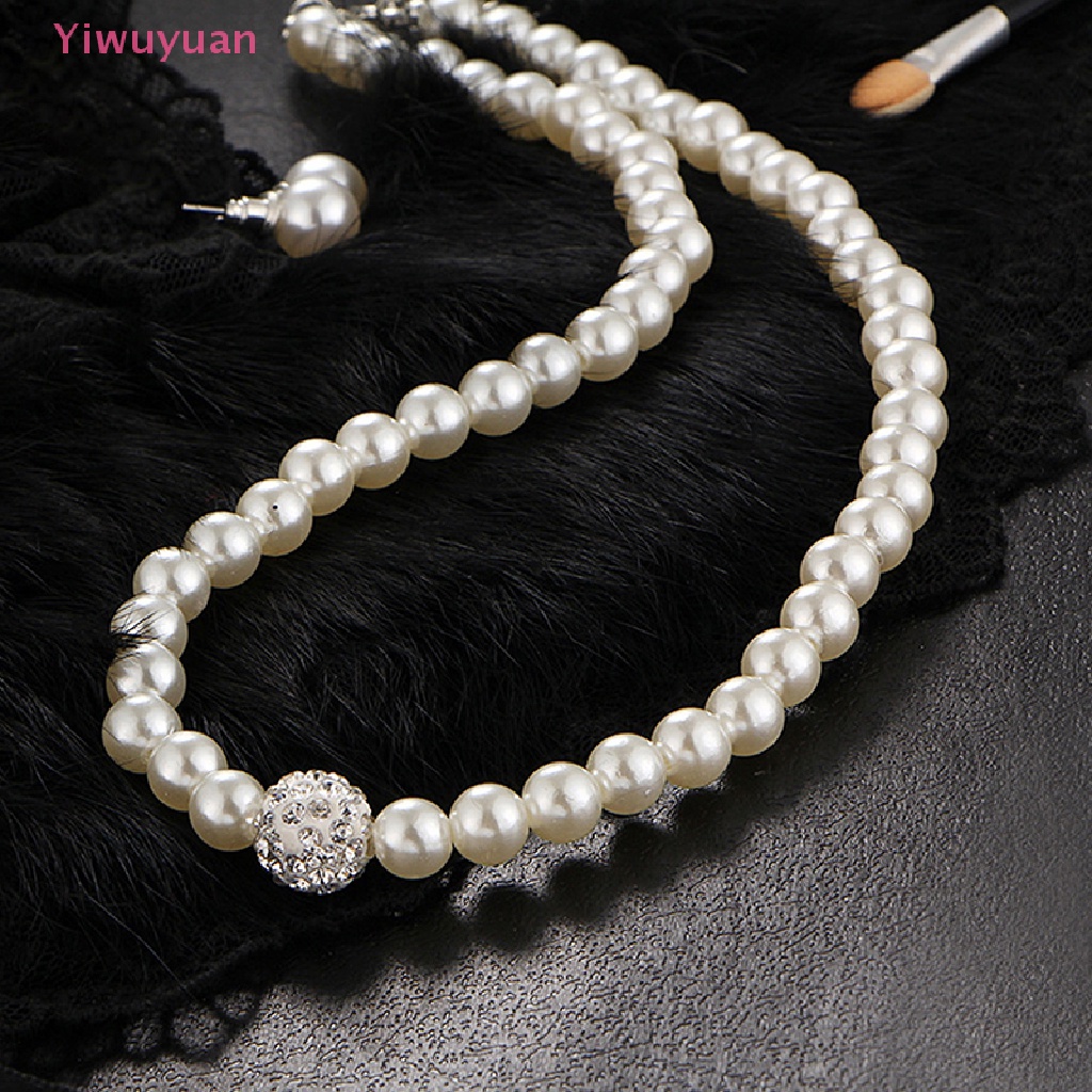 Bộ Trang Sức Đính Ngọc Trai Nhân Tạo Thời Trang Dành Cho Nữ