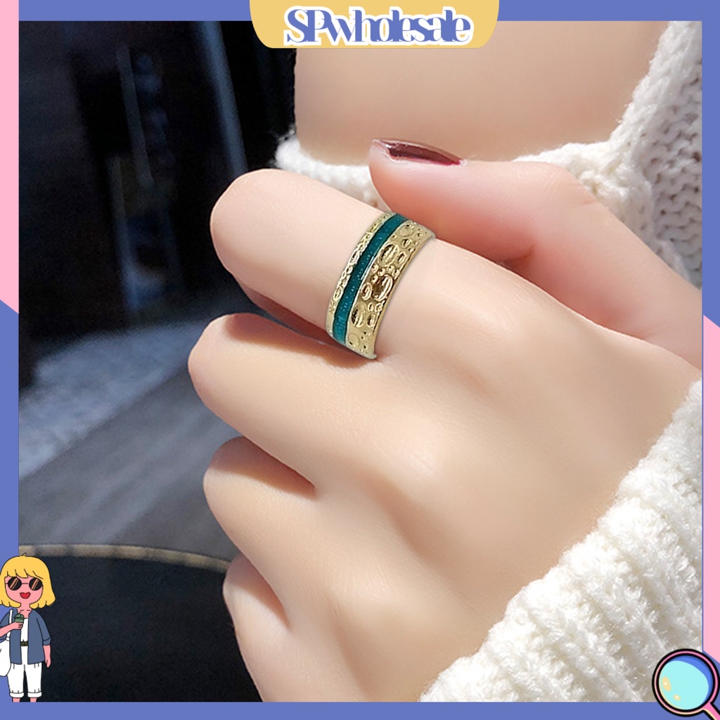 <SPwholesale> Nhẫn Hợp Kim Mịn Màng Làm Việc Tinh Tế Sáng Bóng Thời Trang Cho Nam Và Nữ