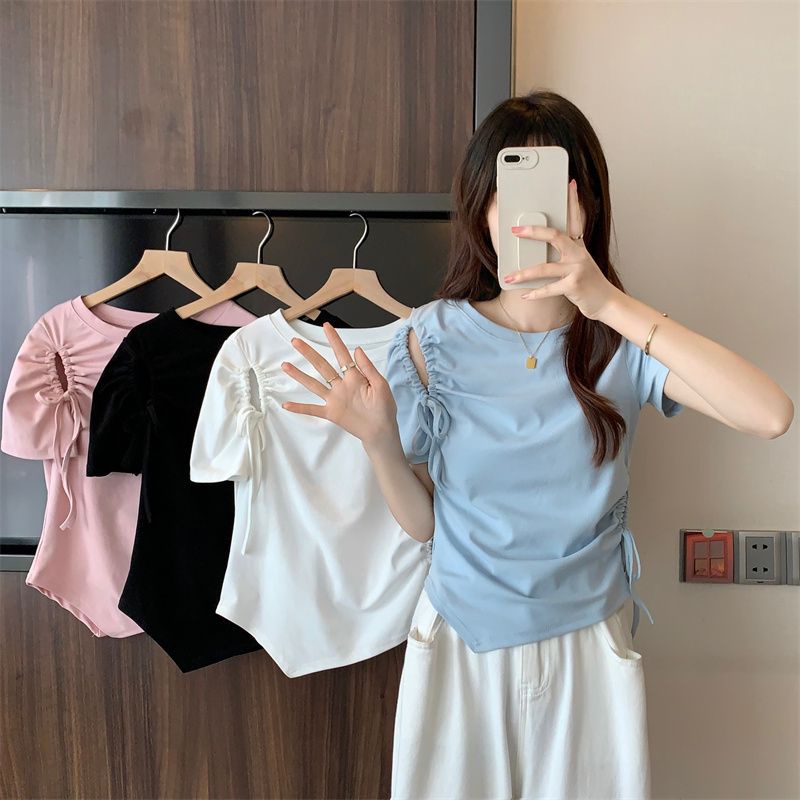 Áo Sơ Mi Phối Dây Rút Thời Trang Mùa Hè Dành Cho Nữ