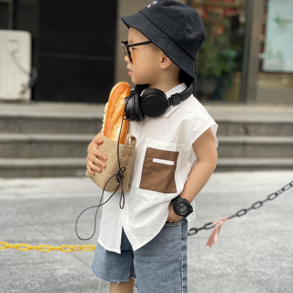 Áo Sơ Mi Mùa Hè Phong Cách Hàn Quốc Kiểu Mới Cho Bé Trai Bé Gái