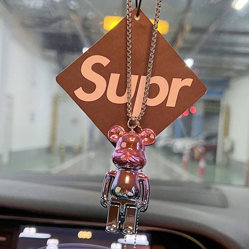 2023 New Cute Violent Bear Automobile Hanging Ornament Car Interior Rearview Mirror Pendant Trending Cartoon Special Decoration Pendant 9wBA