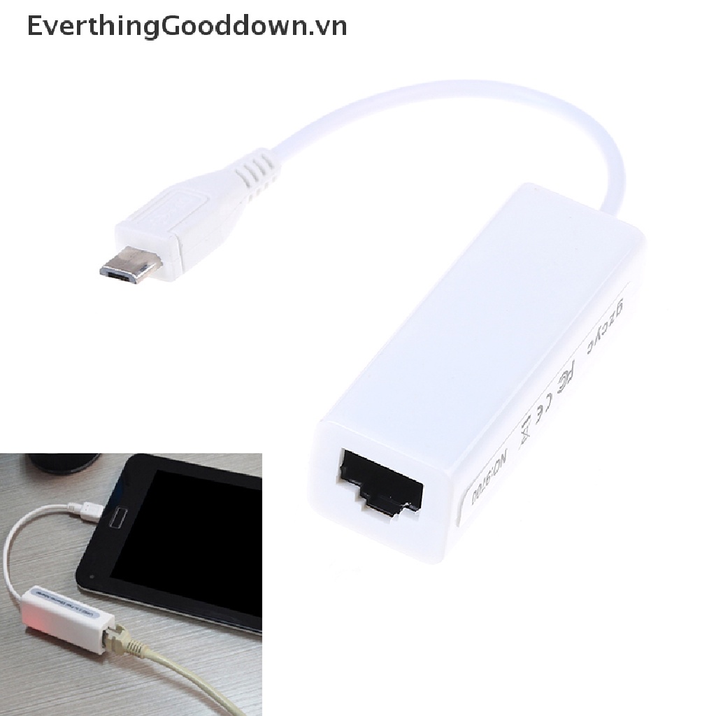 Everthingooddown adapter 5-Pin micro usb 2.0 Sang RJ45 LAN ethernet 100mbps Cho Máy Tính Bảng vn
