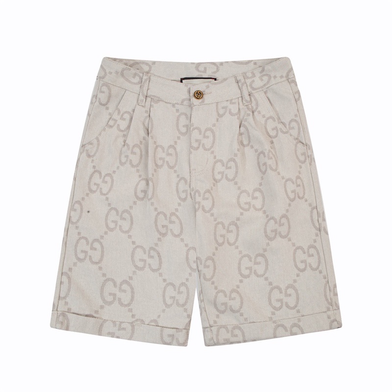 Quần Short Denim Lưng Thun In Họa Tiết Toàn Bộ Chữ G Cá Tính Cho Nam Nữ