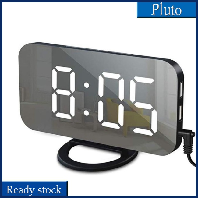 Mới Đồng Hồ Báo Thức Điện Tử 2 Cổng Sạc Usb Có Thể Điều Chỉnh Độ Sáng